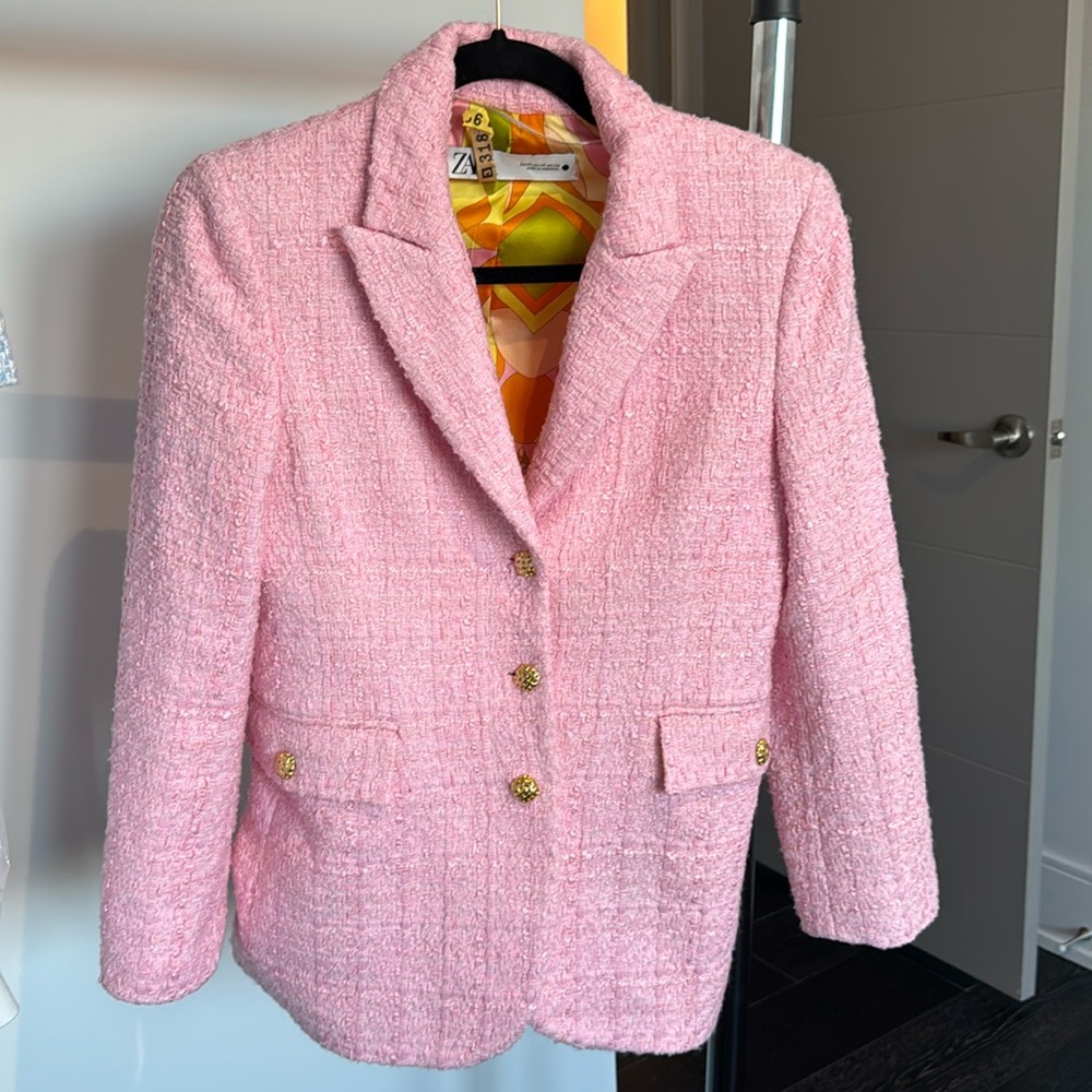 Pink Tweed Blazer